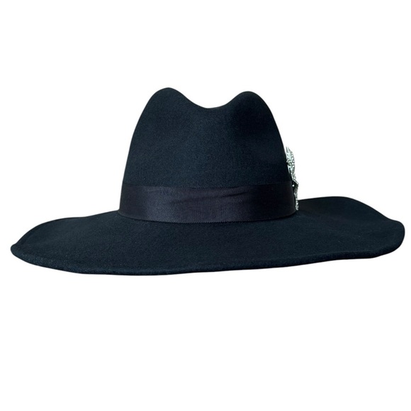 NWT Nikki Beach Astrid Wool Western Hat in Black One Size - Picture 5 of 11